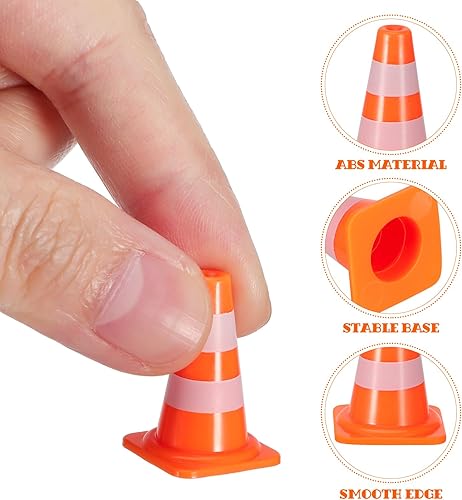 Miniatura 3 de NUOBESTY 7 mini conos de tráfico, señales de tráfico para niños de 0.98 pulgadas, para entrenamiento deportivo en miniatura, conos de bloqueo,
