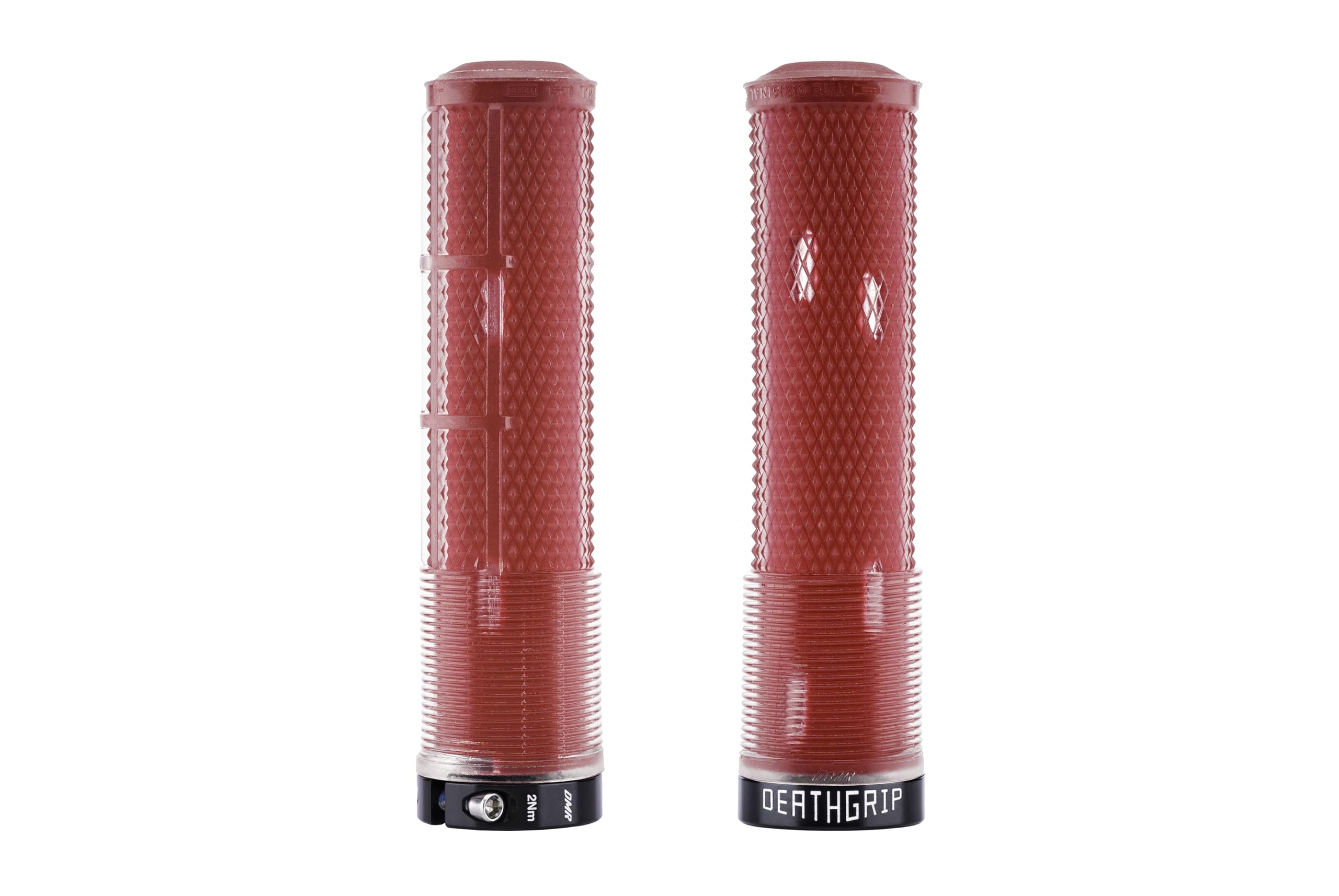 DMR Deathgrip 2 Flangeless Handlebar Grips (Clear Red, Thin)