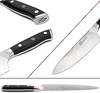 Vista 2 de Qin Dynasty Series Chef Knife Pro Kitchen Knife 8 Inch Chef's knife High Carbon Damascus Steel Sharp paring knife with Ergonomic Handle Damascus 8