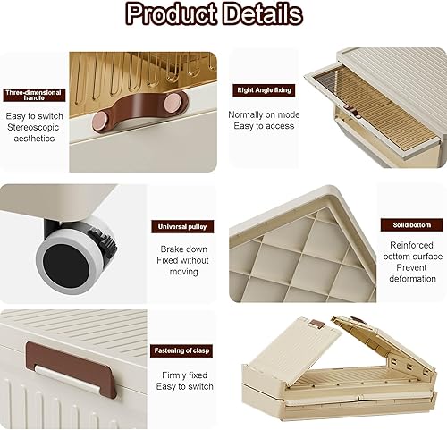 Miniatura 5 de Organizadores y almacenamiento de armario, con tapa fija estereoscópica, contenedores de almacenamiento plegables, plegables y apilables, con