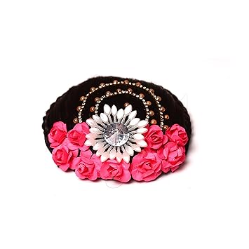 HEAVEN Natural Black Long Heavy Hair Bun For Women And Girls Pack Of 1pc(255) (Pink)