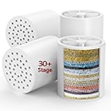 Longriver 4 Pack 33 Stage Universal Shower Filter Replacement Cartridge - Hard Water Purifier Removes Chlorine, Heavy Metals, Iron, Sediments - High Output Water Softener for Skin & Hair