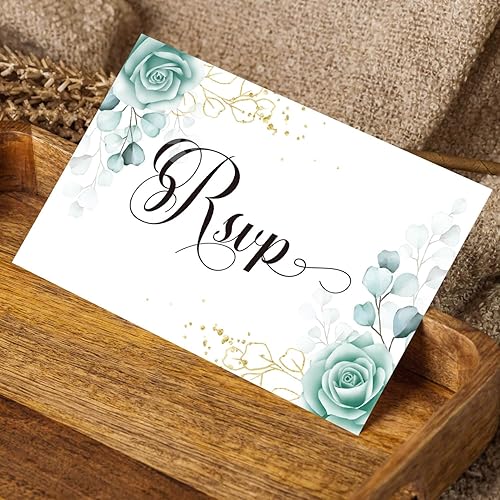 Miniatura 3 de 50 tarjetas florales de RSVP para bodas, postal de respuesta, tarjeta de respuesta para cumpleaños, despedidas de soltera y baby shower,