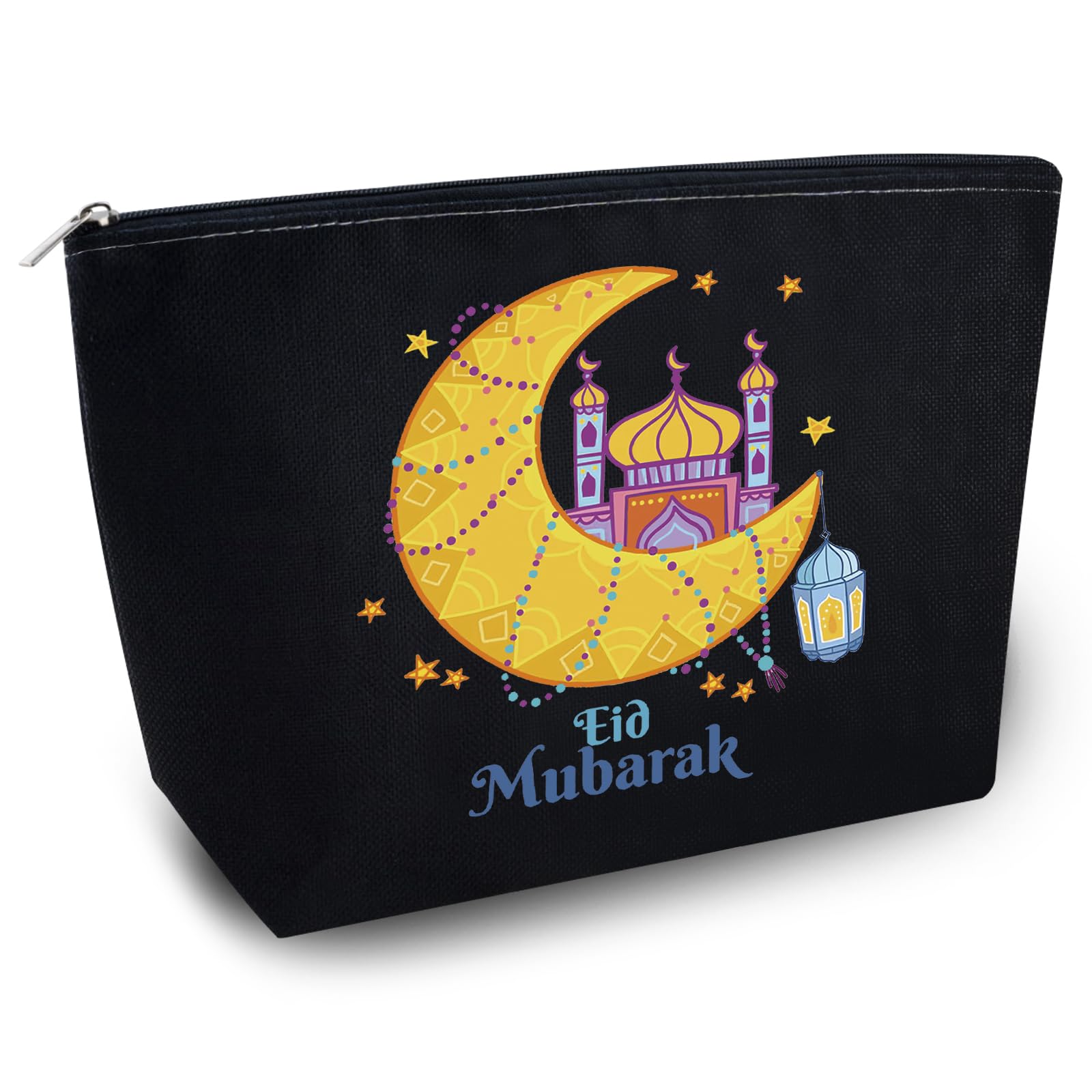 Eid Gifts for Women Eid Mubarak Gift Bags Ramadan Gifts for Women Ramadan Gift Makeup Bag for Muslim Supplies Al Fitr Party Decoration Mubarak Make Up Bag Stars Cosmetic Pouch