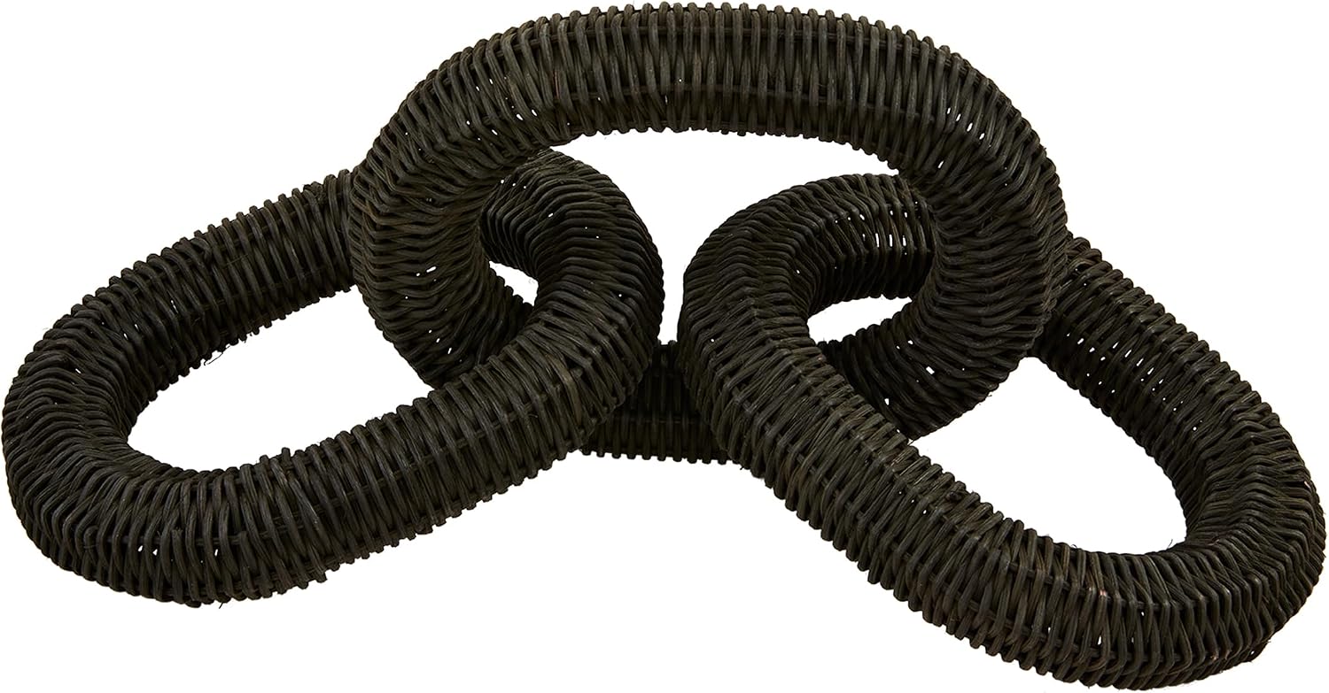Mud Pie Black Rattan Links