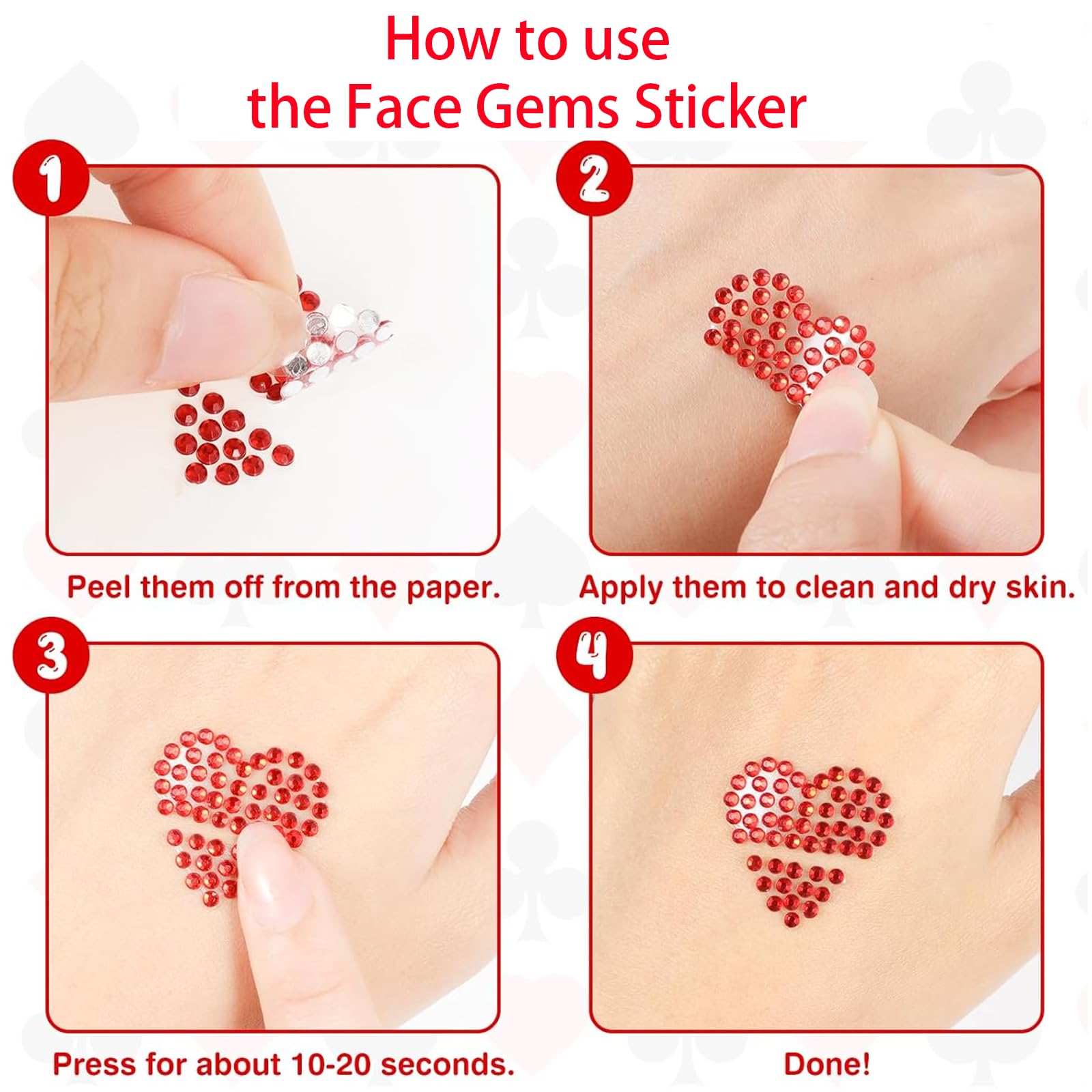 GWAWG Heart Lady Carnival Costume Women's Poker Cards Tie with Earrings, Stockings & Stickers - Image 3