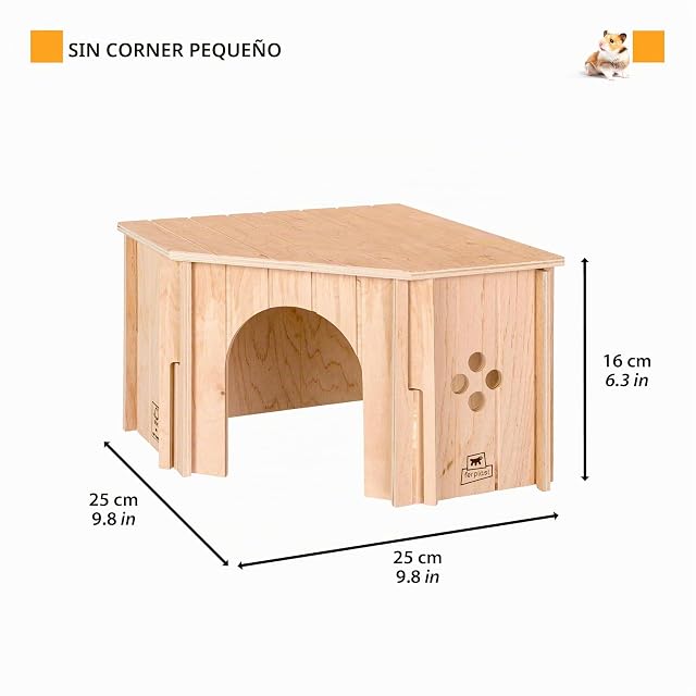 Foto 2 de 7 de Ferplast Caseta Esquinera de Madera para Conejos, Cobayas y Hámsteres SIN Corner, Madera Certificada FSC®