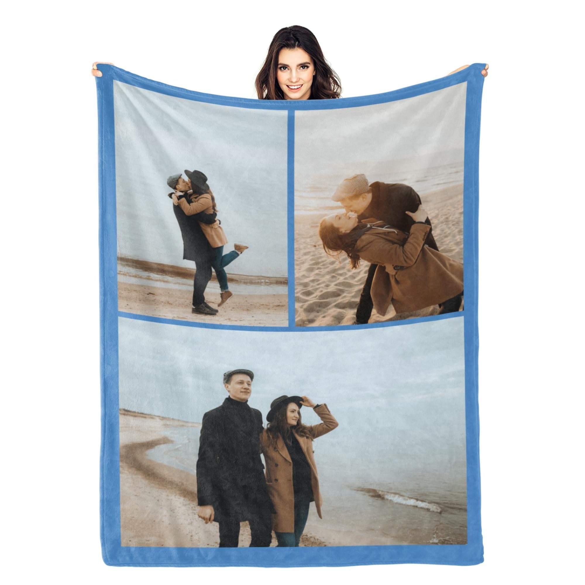 LZXSXZ Personalised Blanket - Custom Blankets with Photos - Custom Fleece Blanket for Wife, Husband, Girlfriend, Boyfriend - Personalised Picture Gift (Size Optional)