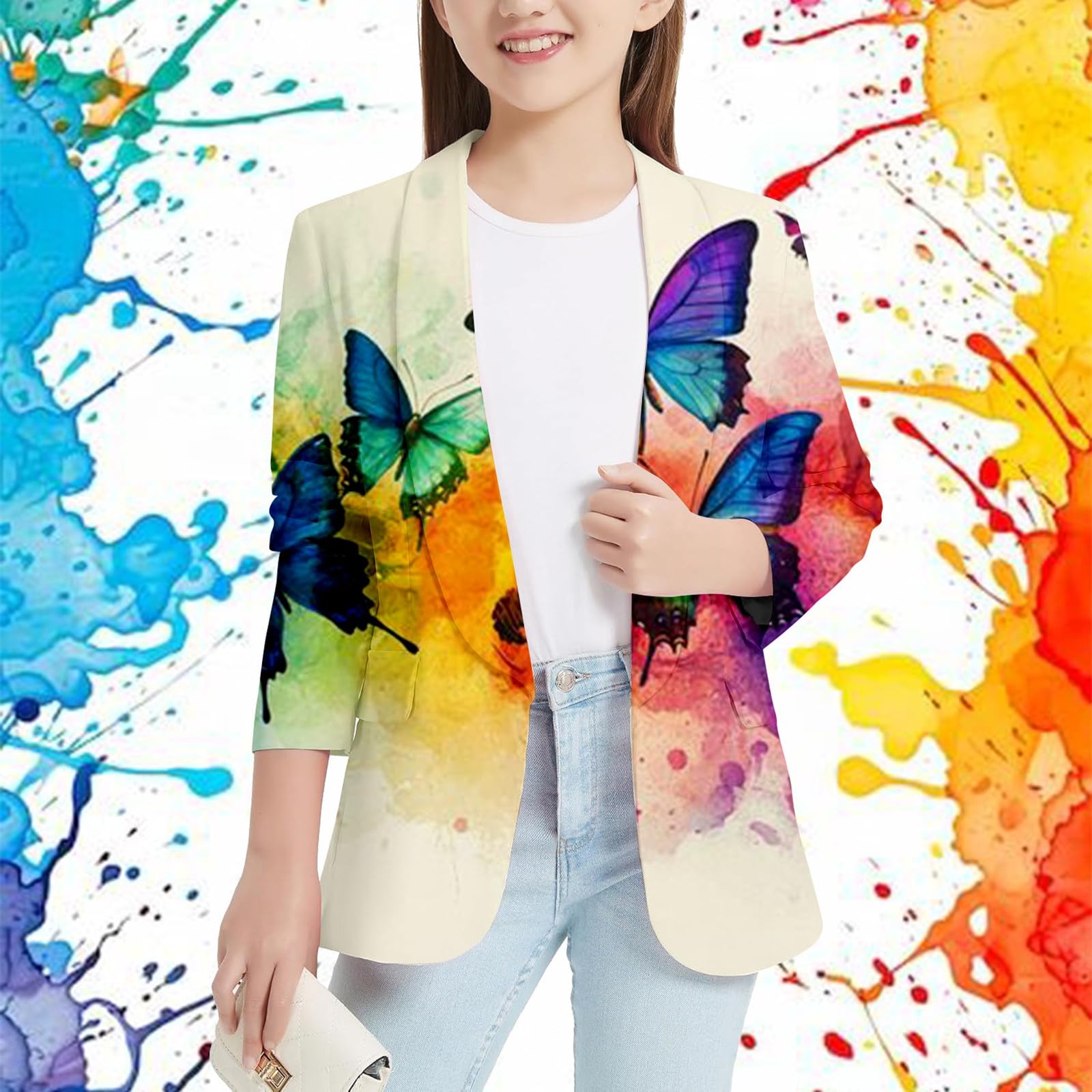 Veste de costume pour enfants garçons filles IColorful Sp Lashed Ink