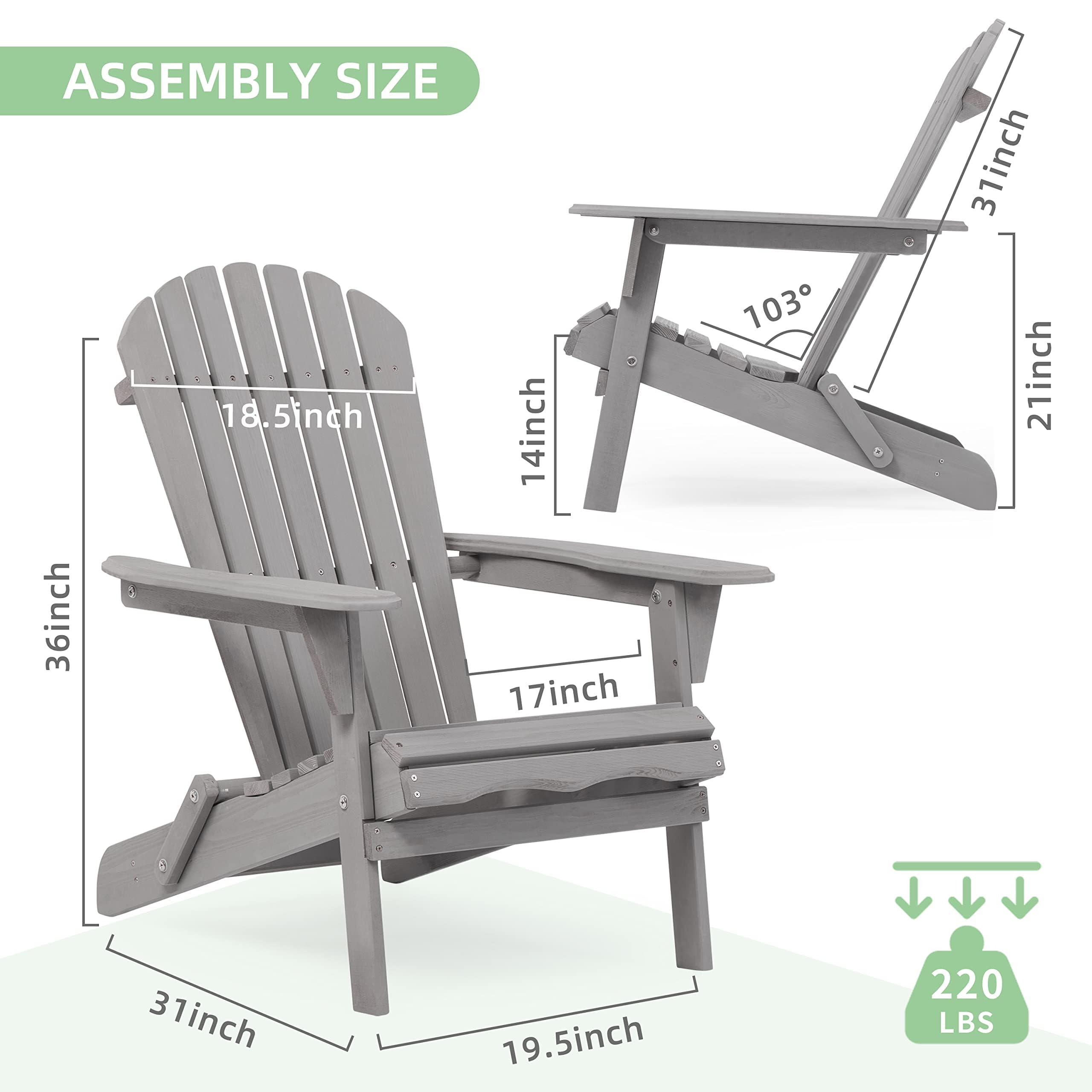 Sedia da giardino Adirondack Legno massello di abete Verde | Leroy Merlin