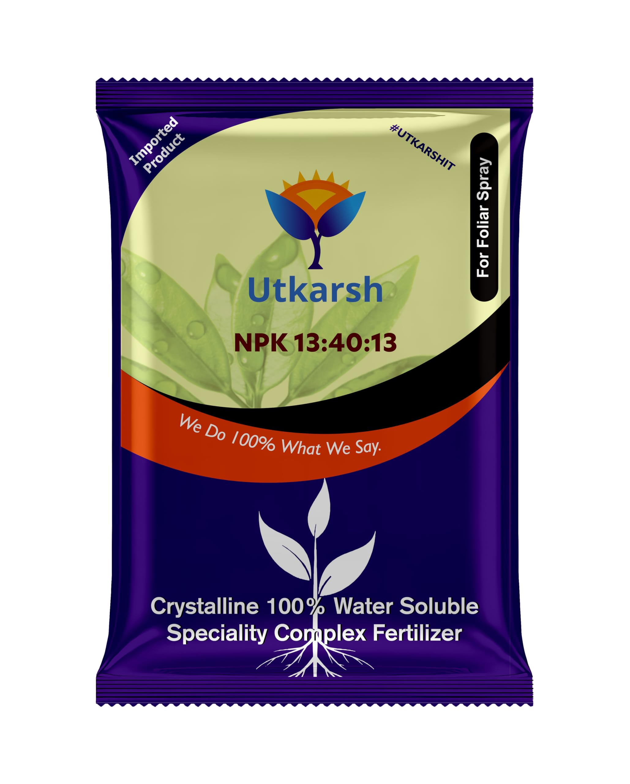 Utkarsh NPK 13 40 13 Fertilizers for Plants | 100% Water Soluble Powder | Complete Plant Food and Nutrition for Healthy Home Garden, Growth Boost for Fruits and Flower (900 gm; Pack of 1)