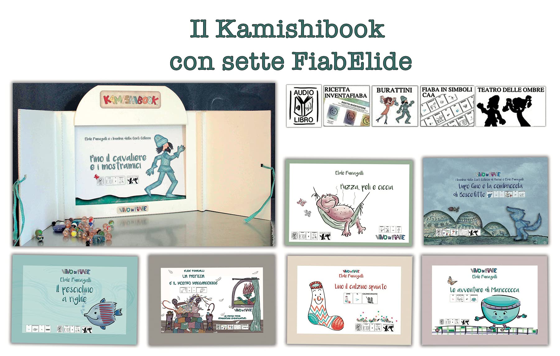 Il kamishibook con sette FiabElide. Testo in simboli. Kamishibai. Ediz. illustrata. Con audiolibro