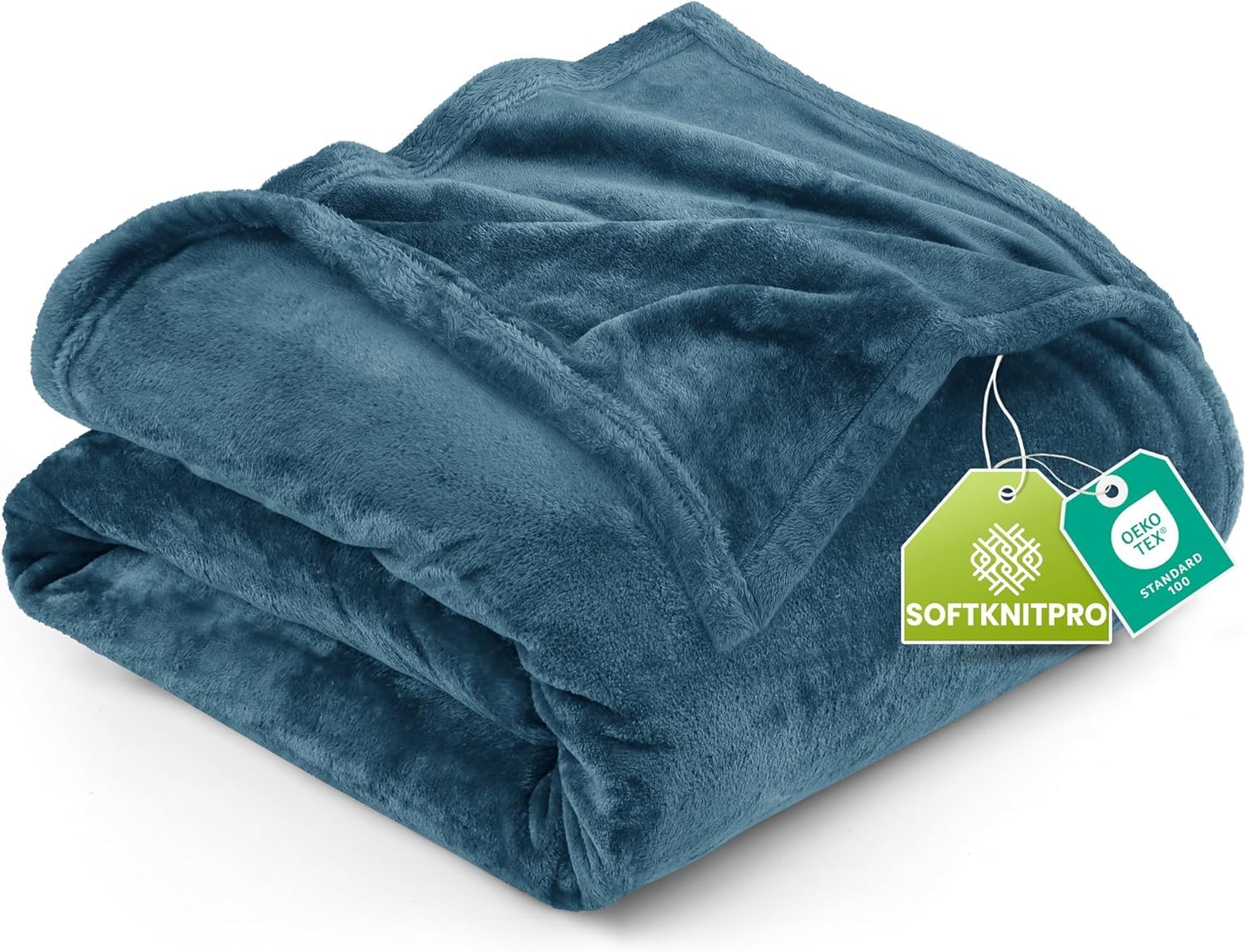 Utopia Bedding Double Fleece Blanket 150x200cm – Soft Warm Lightweight Breathable Luxury Decorative Bed Throw For Sofa & Armchairs – Cosy All Weather Fluffy Blanket Gift For Men & Women, Stone Blue