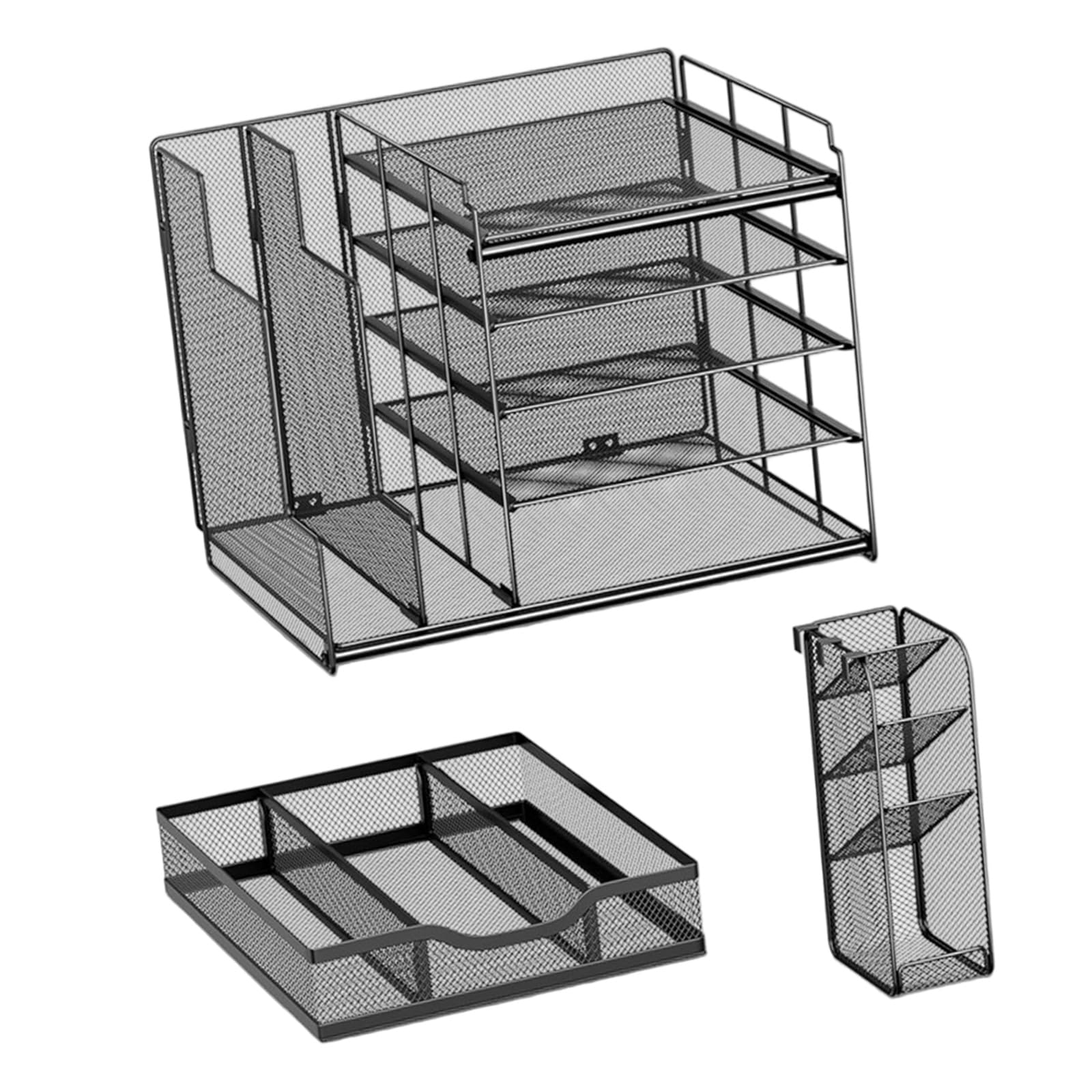 Multiple Tiers Desk Paper Storage Letter Tray File Holders Organizers Filing Trays Accessory Notebooks Sorter Rack File Sorter Rack