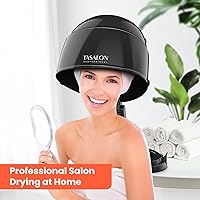 Vista 7 de TASALON Portable Hooded Hair Dryer Bonnet, 1875W Height Adjustable Salon Home Hair Dryer with Hood, 3 Heating Settings - Black