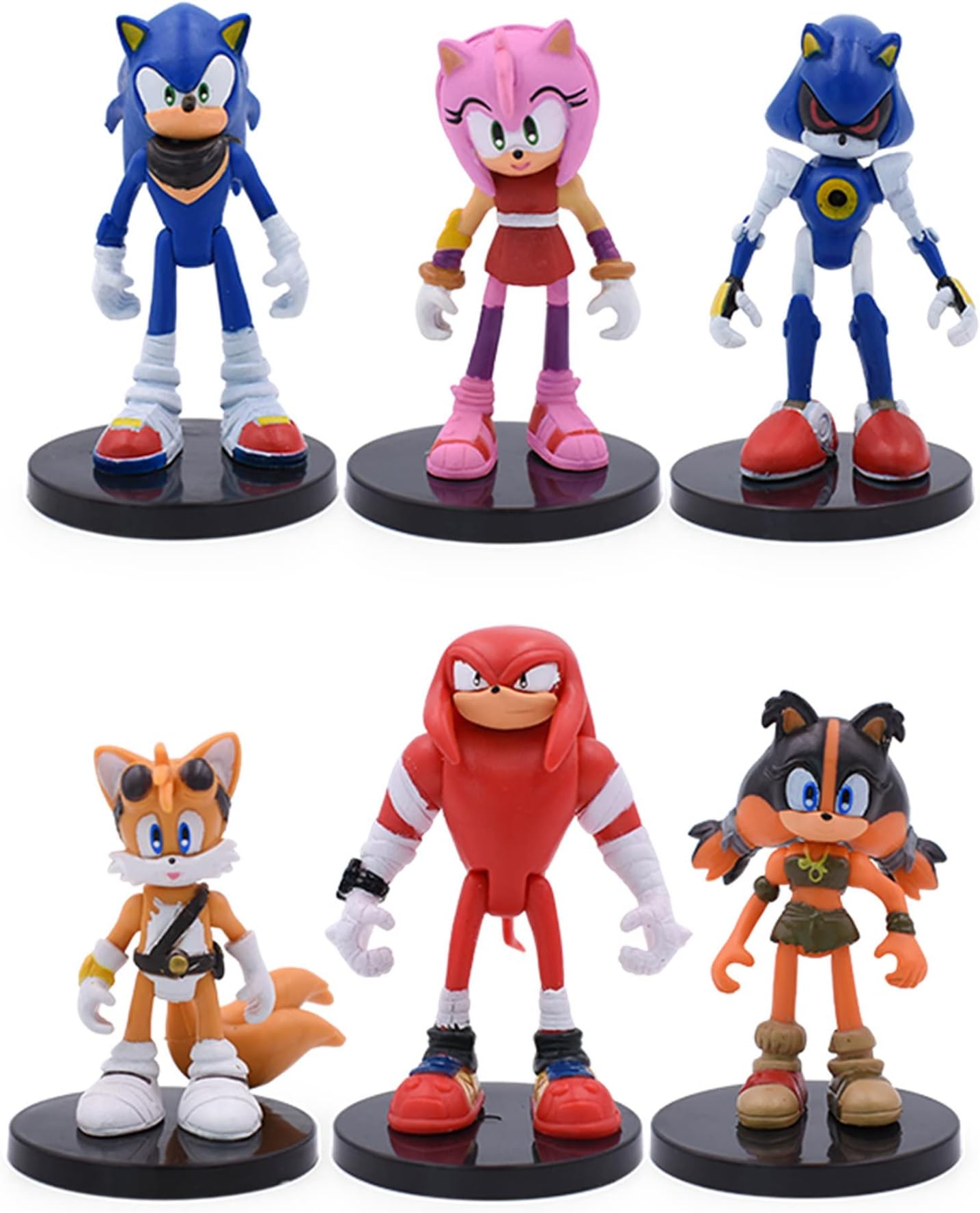 PINAKA Sonic Action Figures Set of 6 Hedgehog Action Figures Sonic, Knuckles, Tails, Amy, Evil Dr. Eggman Limited Edition Figures | 7-9 CMS |