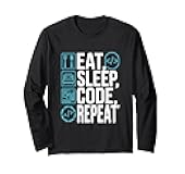 Eat Sleep Code Repeat Funny Programmer for Coders Long Sleeve T-Shirt