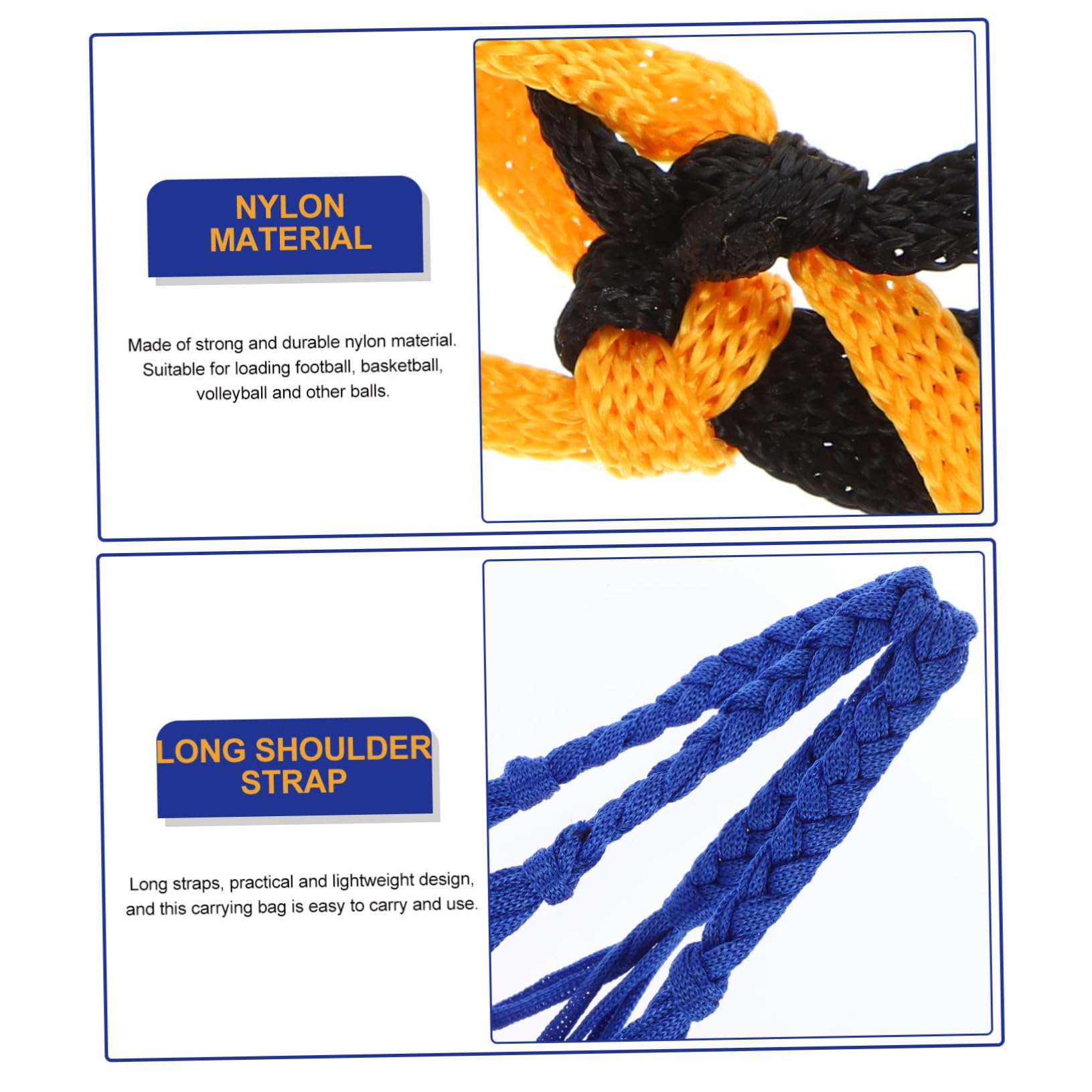 BESPORTBLE Sports Balls Bags Mesh Bag for Basketball 2 Pack Shoulder Strap Outdoor Storage Basketball Organizer Easy to Carry