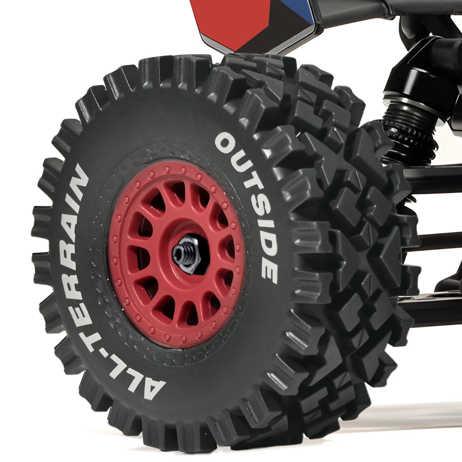 RcThjia Pre-glued 1/14 RC Tire & Wheel Set, 2.68” OD Rubber Tires Nylon Rims with 12mm Hex for 1/14 ARRMA Mojave GROM, Traxxas, Tamiya, Kyosho Ultima, HPI, MJX Hyper Go, Vaterra, HBX & Losi RC Trucks