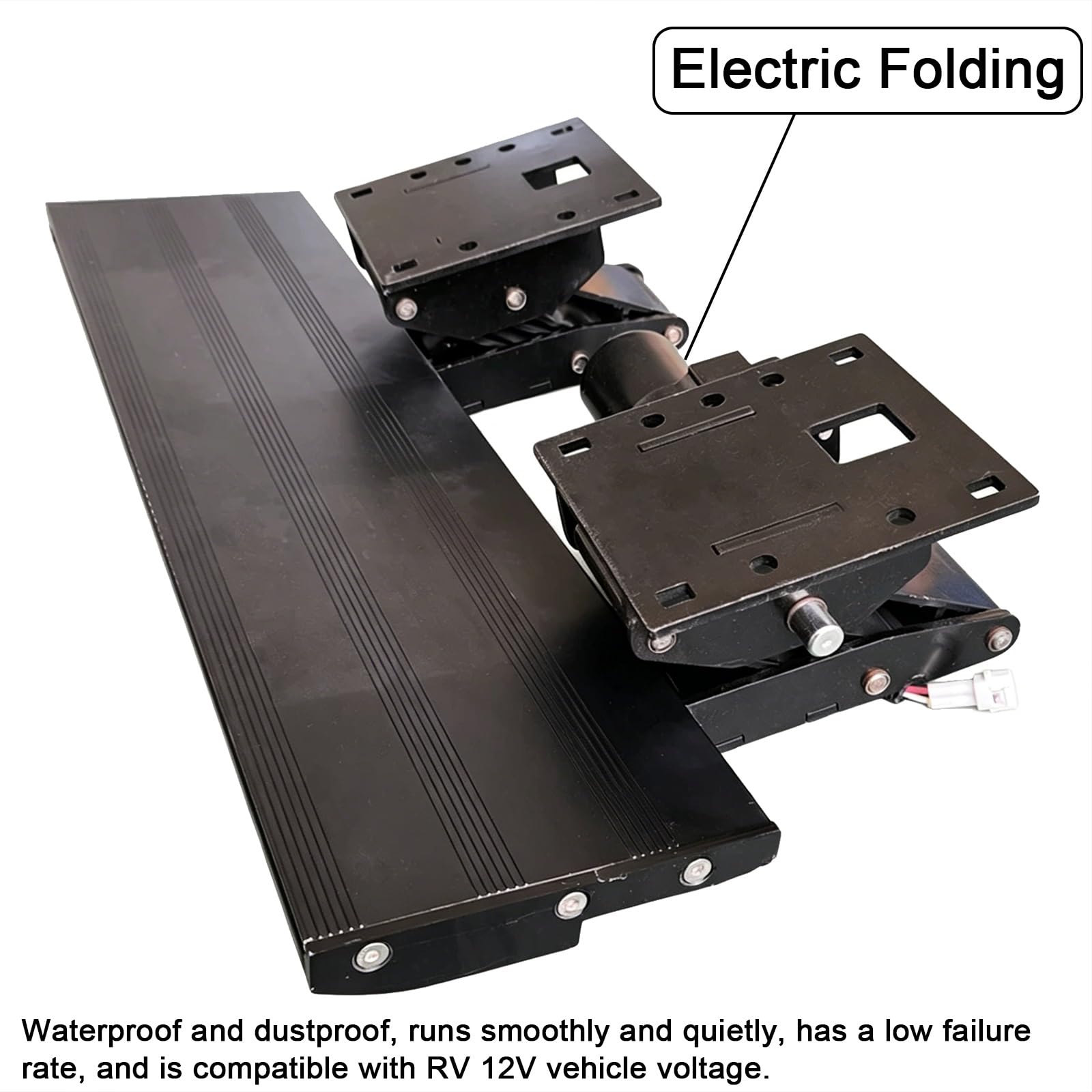 Escalon para Caravanas, Escalón Plegable Eléctricos, con Interruptor de Seguridad, Antideslizantes, de Aleación de Aluminio, Soportan hasta 200 kg