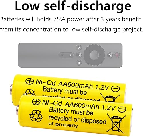 Miniatura 7 de 12 paquetes AA 600mAh NiCd Baterías 1.2V Batería Recargable para Jardín Paisajismo Luces Solares