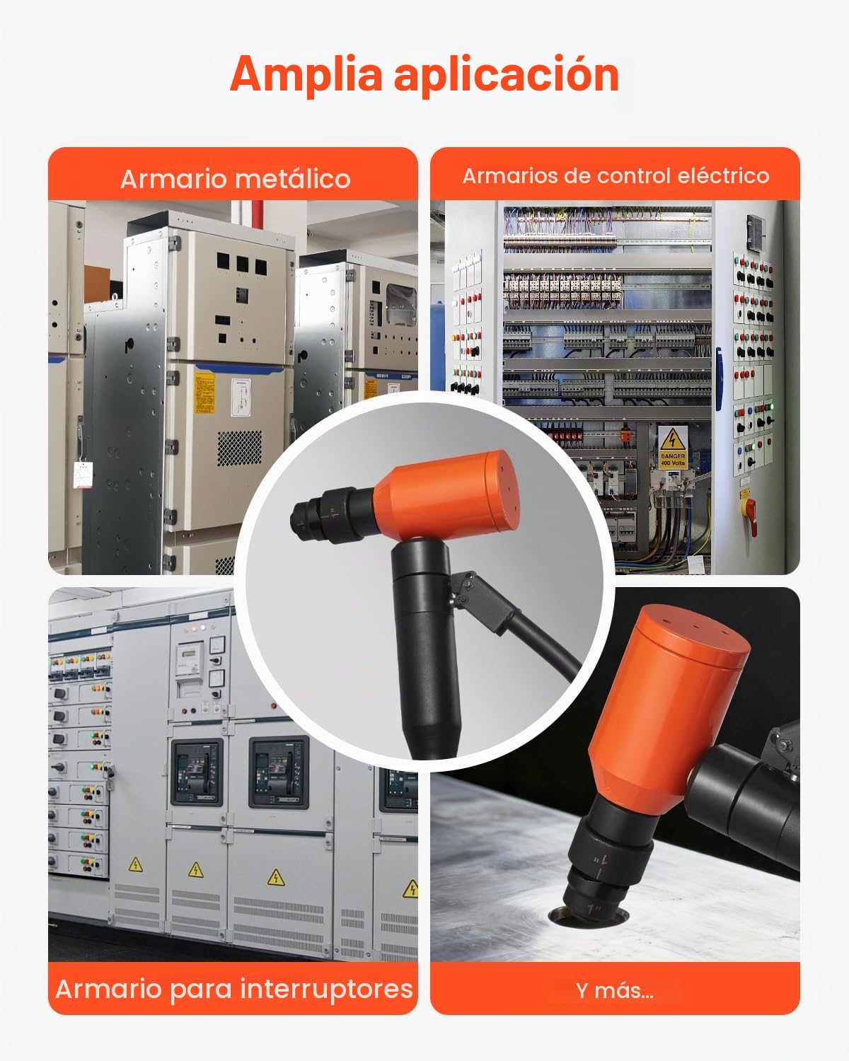 VEVOR kit de Perforación Hidráulica de 10 T, con 6 Punzones de 22,5 a 61,5 mm, para Metal, Acero Inoxidable, Aluminio y Plástico, para Talleres, Obras de Construcción e Instalaciones Eléctricas