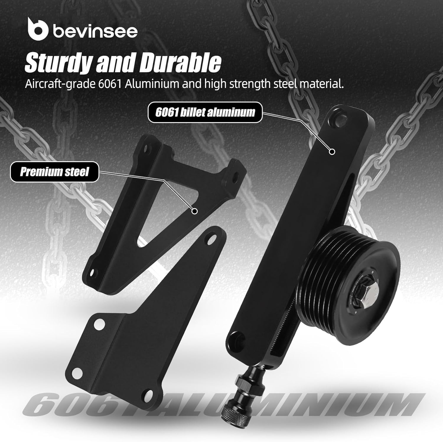 Bevinsee A/C & P/S Pulley Belt Kit K20 K24 K Swap Compatible with Honda Acura RSX K Series