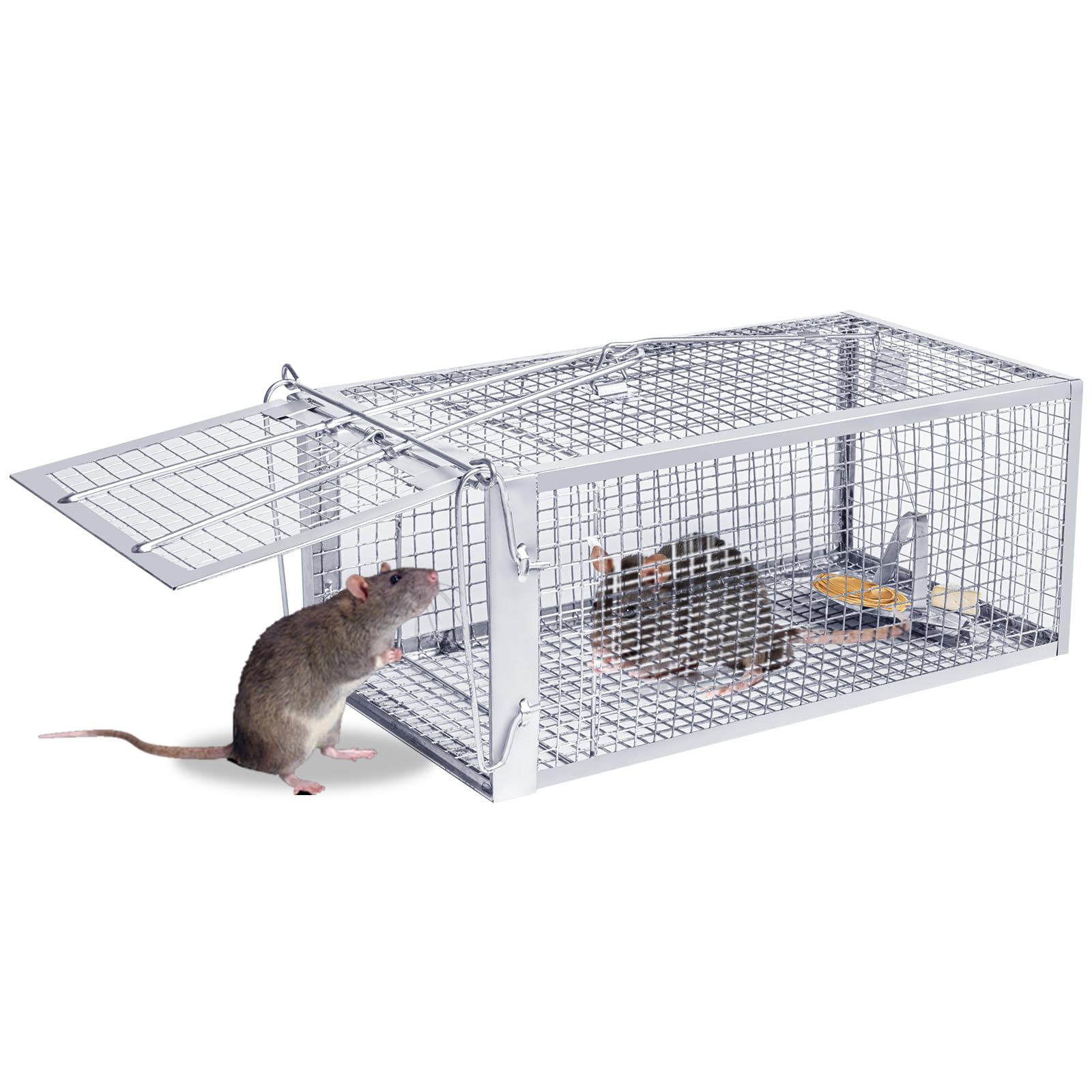 Kwaiyole Large Humane Rat Traps for Outdoor,Rat and Mouse Effective Live Cage Traps,Live-Catch Mouse Rat Trap,Pets and Children Friendly, Sturdy Highly Sensitive Catcher (1 pack)