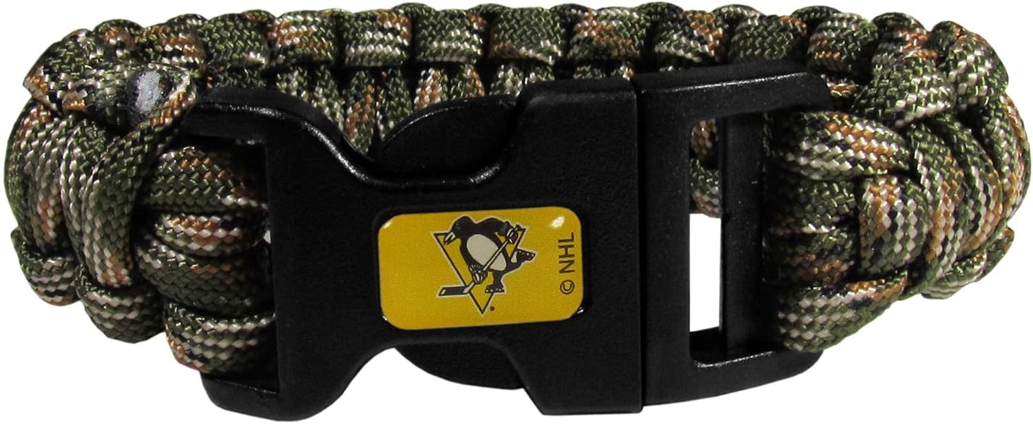 NHL Siskiyou Sports Fan Shop Pittsburgh Penguins Camo Survivor Bracelet One Size Green : Sports & Outdoors