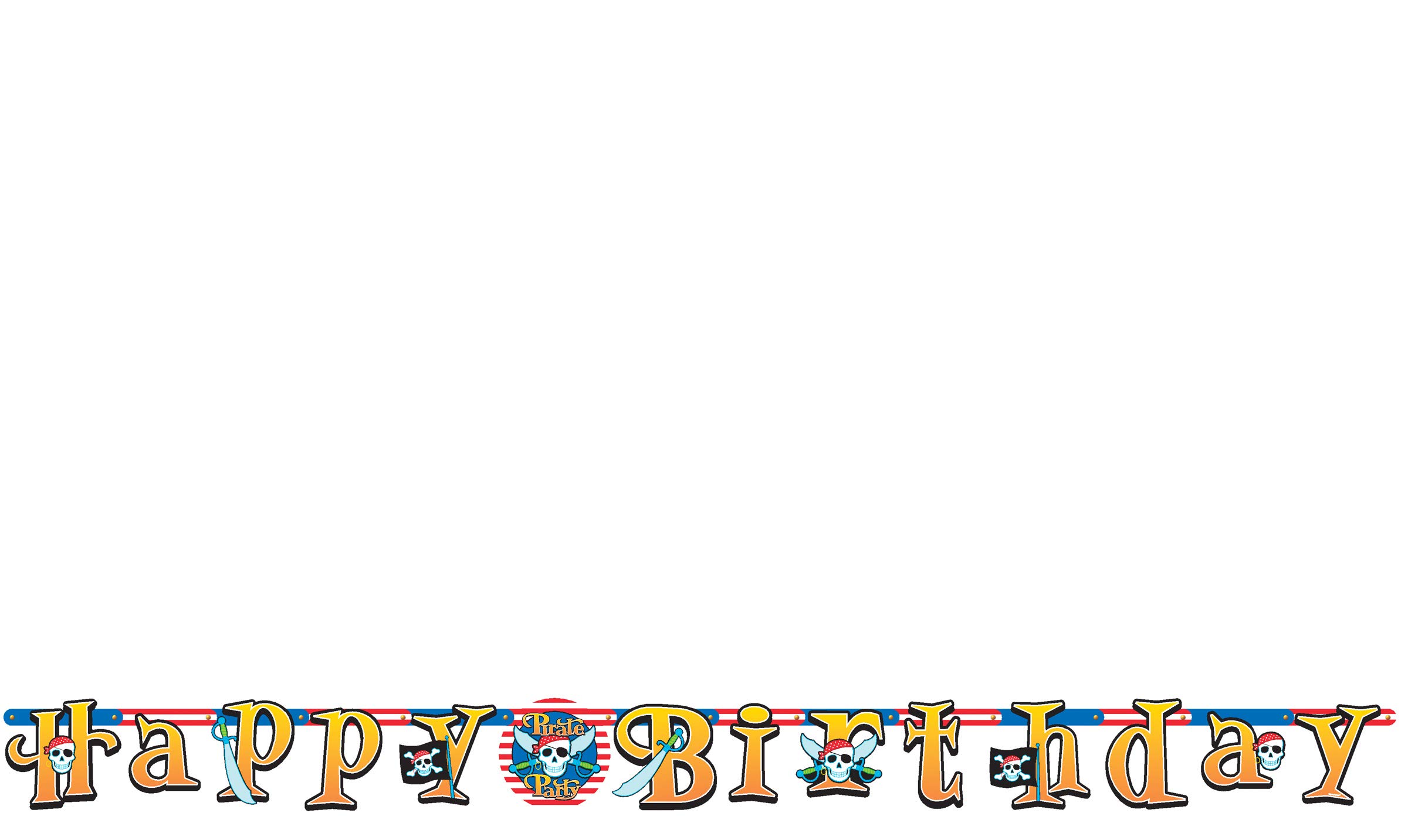 Banderín De Letras 'Feliz Cumpleaños' Tema Pirata - 2.1 Metros De Largo, Decoración Esencial Para Fiestas