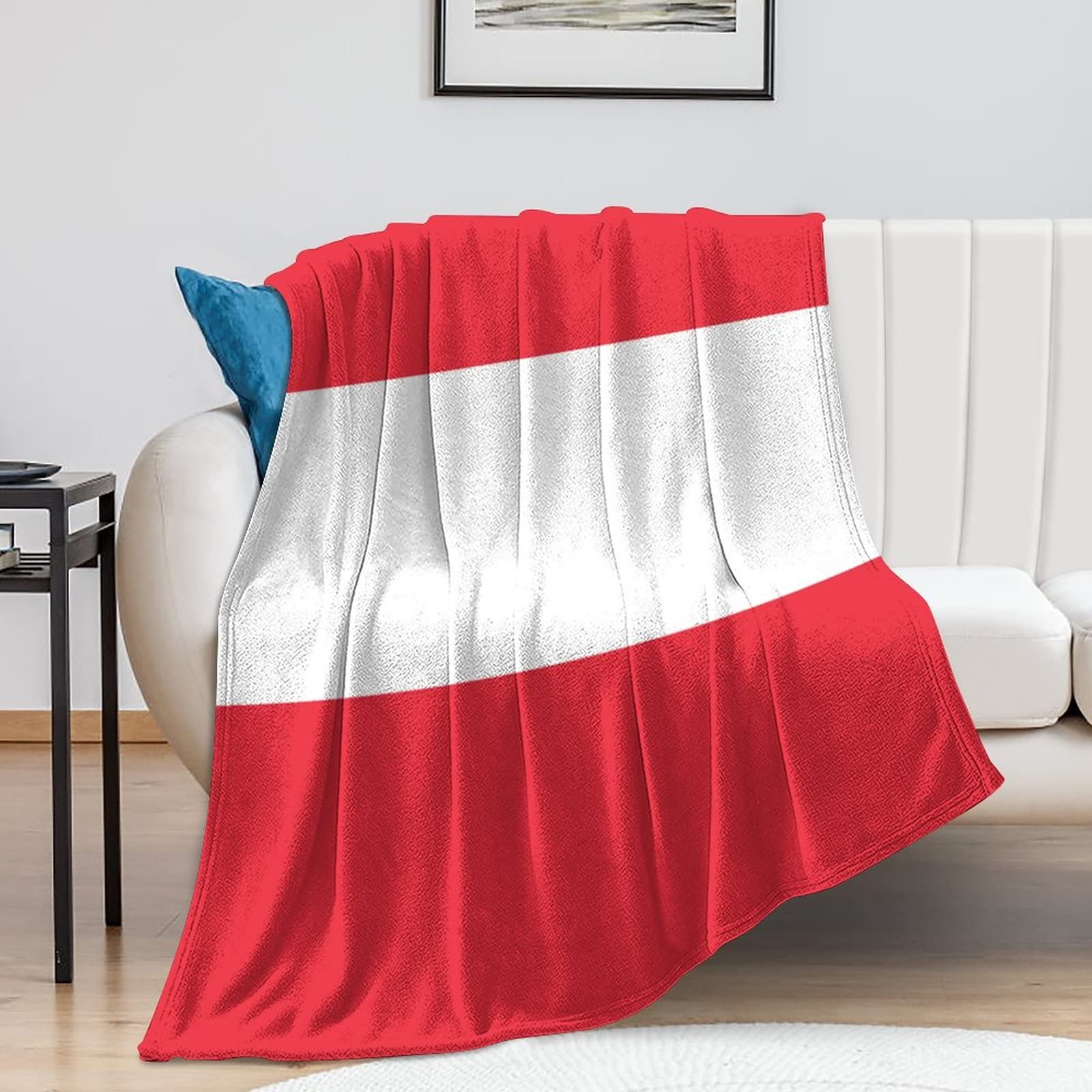 Plaid drapeau Autriche pour canapé et lit ambiance bohème chic