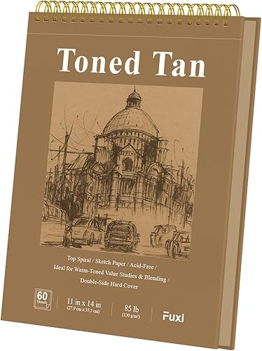 Miniatura 25 de Cuaderno de bocetos de 9 x 12 pulgadas, bloc de bocetos con espiral superior, paquete de 1 bloc de 100 hojas (68 libras/3.53 oz/m² - 100 g/m2)