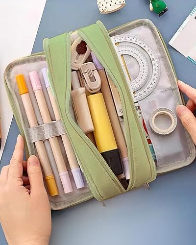 Big Capacity Case Bag Multifunctional Pouch with Compartmens Arts and Crafts Box Green LCC140-03