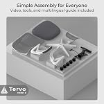 Tervo Model U | Folding Office Chair for Small Spaces | Gaming Chair for Adults and Children | Ergonomic Mesh Computer Chair for Bedroom | Folding Desk Chair for Home Work (White and Grey Headrest)