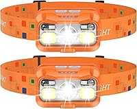 Vista 12 de LHKNL Linterna frontal recargable, lámpara de cabeza de LED superbrillante con sensor de movimiento, 1100 lúmenes, luz impermeable con luz roja