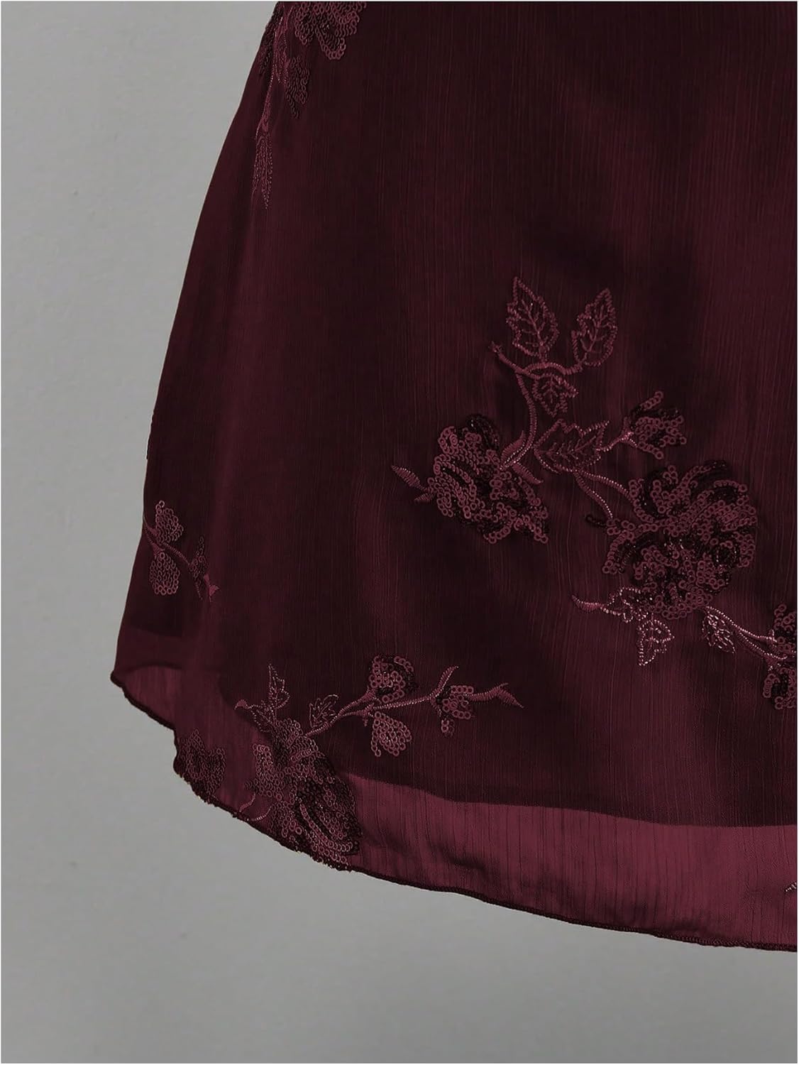 SweatyRocks Women's Plus Size Sequin Skirts Floral Embroidery Mesh Y2K A Line Mini Skirt - Image 5