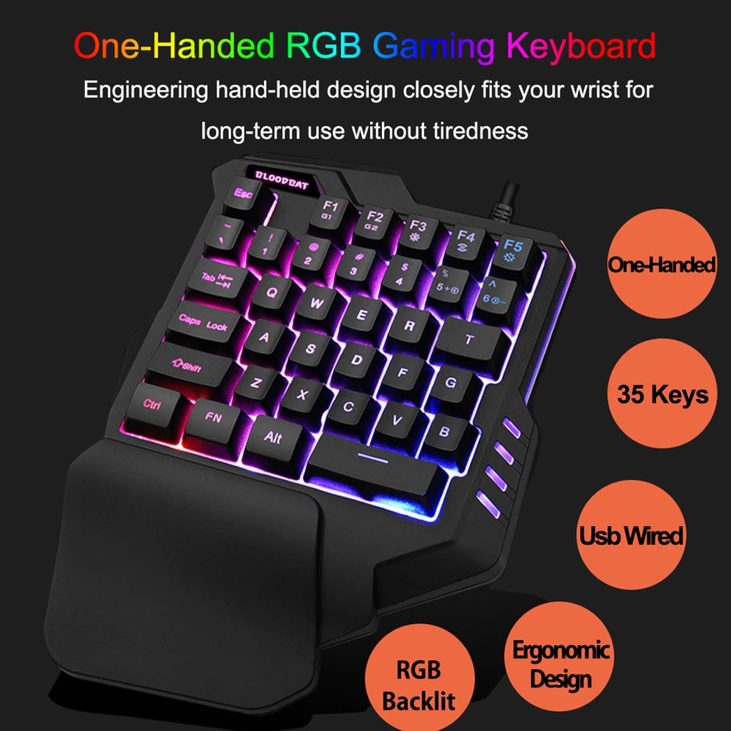 Exсluѕіvе Dіѕсоunt 🔥 Allead One-Handed RGB Gaming Keyboard and Mouse Combo 35 Keys Mini Gaming Keypad, 6400 DPI Programmable Mouse，with Keyboard Mouse Converter for PS4/Xbox One/Nintendo Switch/PS3 /PC