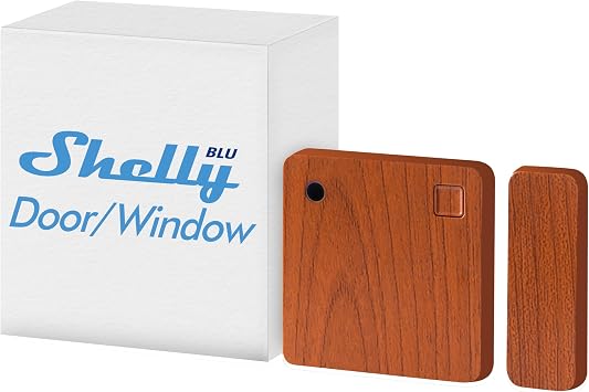 Shelly Blu Door/Window Brown | Bluetooth Operated Sensor | Home Automation | iOS Android App | Alexa & Google Home Compatibility | Lux and Tilt Angle Measurement | Set Custom Activation Scenes