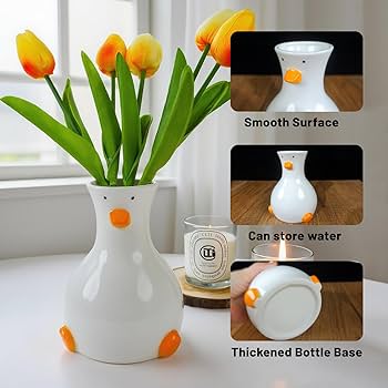 Amazon.co.jp: MOUGIGI手作りセラミックアヒル花瓶 - ユニークなアヒル Amazon.co.jp: MOUGIGI手作りセラミックアヒル花瓶 - ユニークなアヒル