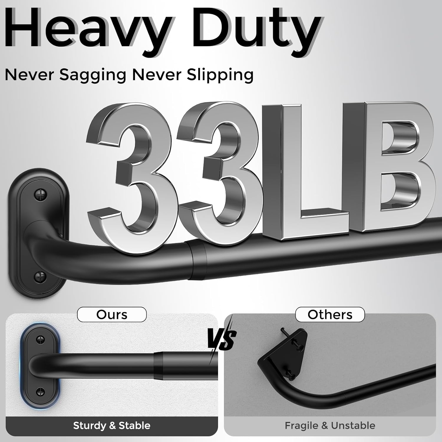 2 Pack Wrap Around Curtain Rods Black, Blackout Heavy Duty Curtain Pole for Windows 28 to 48 Inch, 1" Decorative Room Darkening Curved Modern Drapery Rod (Matte Black/Unique Design/All Metal)