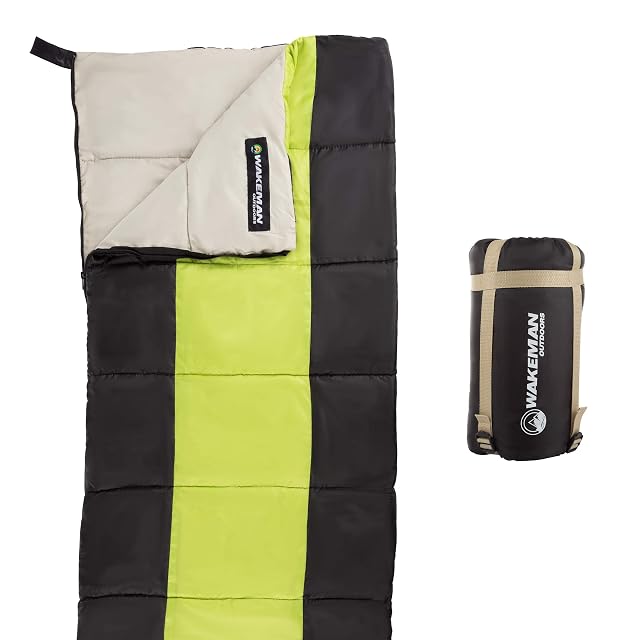 Kids Sleeping Bag - Lightweight Carrying Bag with Compression Straps for Camping Backpacking and Sleepovers by Wakeman Outdoors