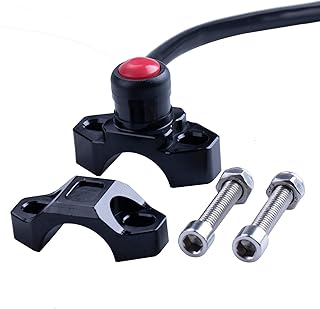 CNC Universal Motorcycle Engine Stop Start Kill Switch Button with Mounting Backplate for ATV,Dirt Pit Bike,Scooter,Quad - Black