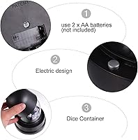 Vista 9 de jojofuny Juego de dados eléctricos automáticos de plástico transparente con 5 dados cubierta de plástico transparente, juego de vasos de rodillos