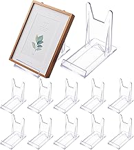 12 Pcs Plate Stands, Acrylic Plate Stands, Display Easels, Transparent Acrylic Plate Stands Regolabile, Table Frame Stand for Mobile Photos Tablets