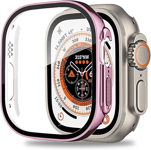 Miniatura 9 de Miimall Funda compatible con Apple Watch Ultra de 1.929in con protector de pantalla, antiarañazos, policarbonato duro y película de vidrio templado,