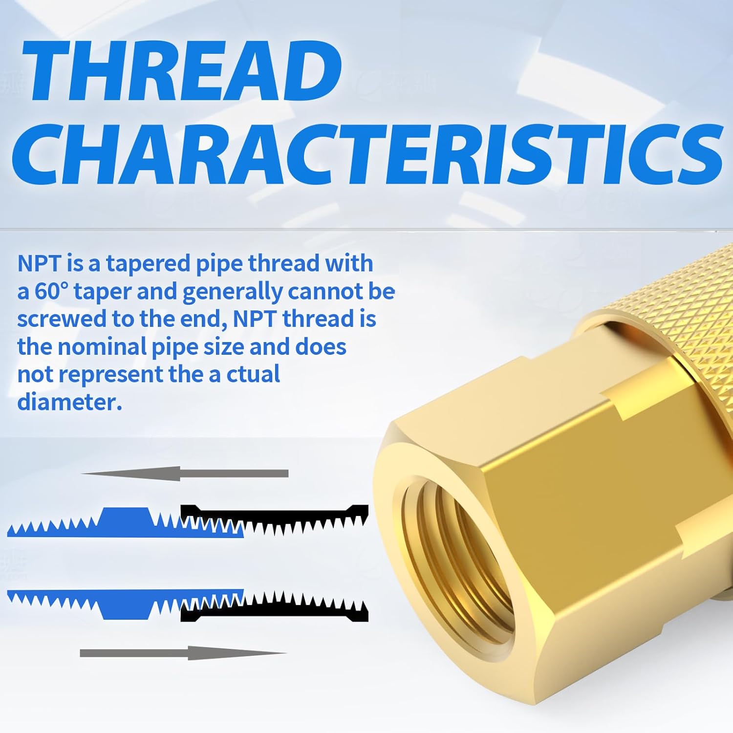 ChillWaves 1/4-Inch Brass Female Industrial Coupler,1/4" NPT Female 6-Ball Quick Connect Air Coupler Air Hose Fittings(12-PACK)