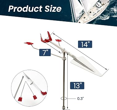 Marine Wind Direction Indicators - Sailing Boat Masthead Wind Vane, Marine Hardware Accessories for Yacht Ship Sailboat Junk, Set of 1