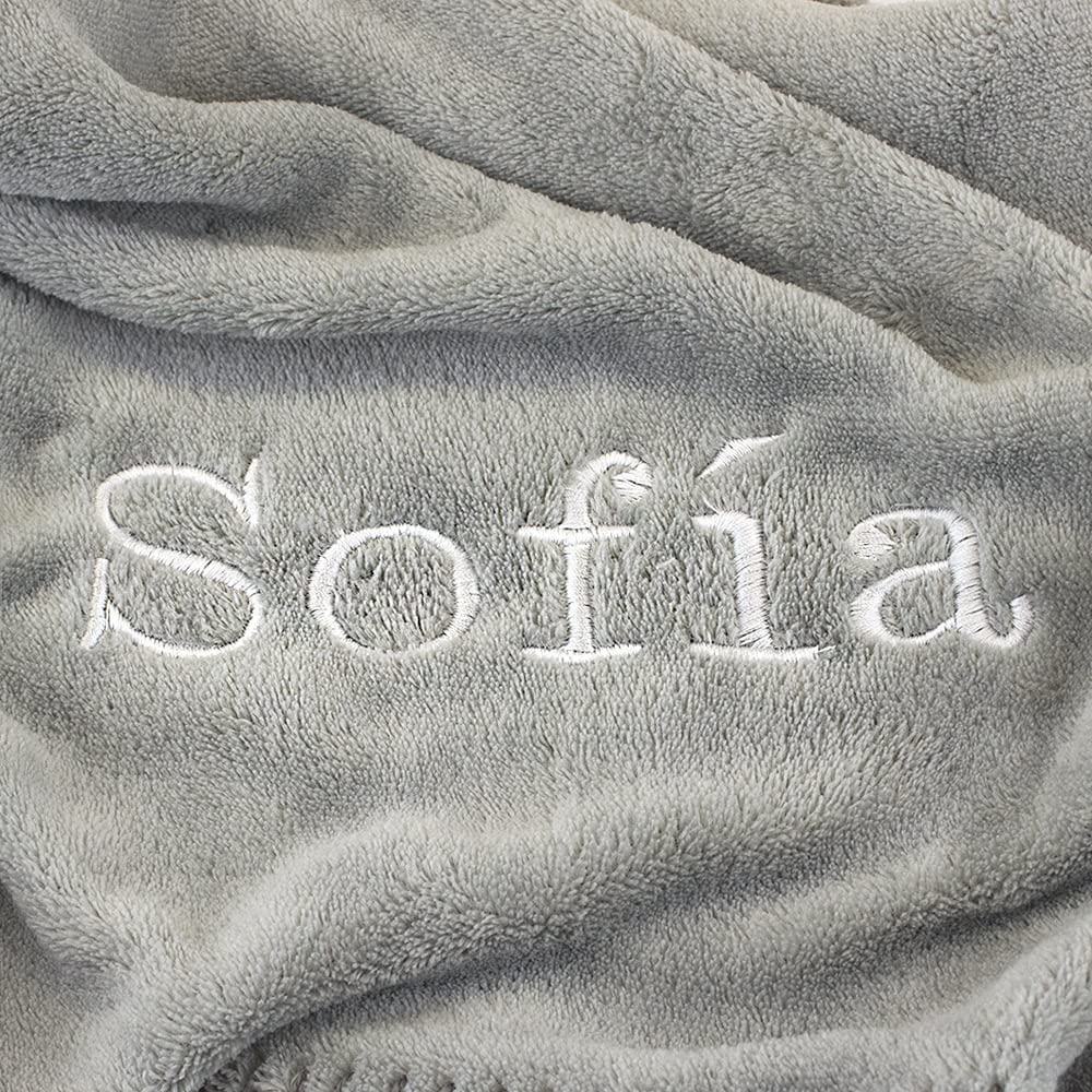 Cadeau de Naissance Personnalisé pour Bébé, Doudou et Couverture en Polaire Gris, Tétine Gravée - Coffret Luxe pour Nouveau-Né | BebeDeParis