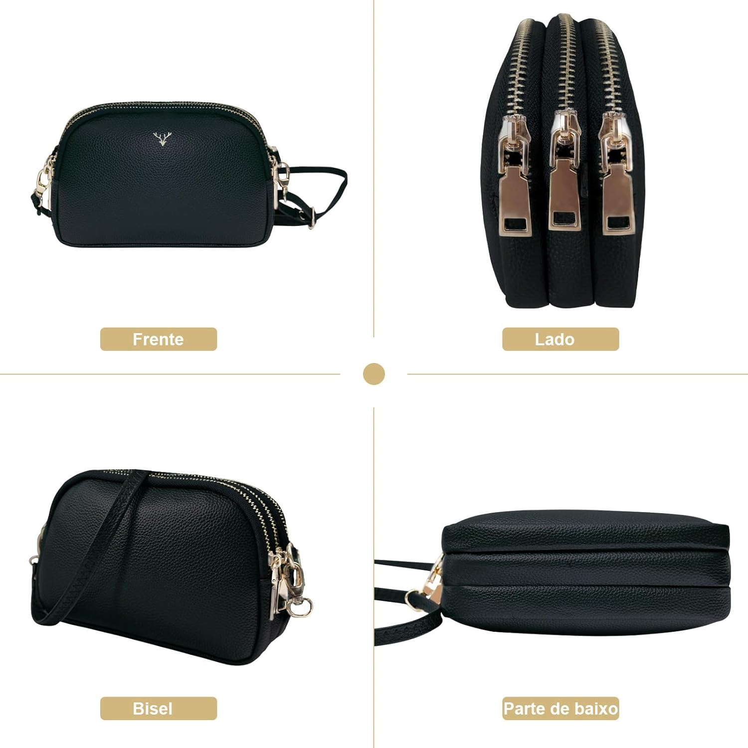 Bolsa Transversal Feminina em Couro Vegano, 3 Compartimentos com Zíper, Alça Ajustável em promoção! Veja a oferta e mais achadinhos de Bolsas 4 Hoje é o melhor dia para comprar Bolsa Transversal Feminina em Couro Vegano, 3 Compartimentos com Zíper, Alça Ajustável com aquele preço maroto! Promoção! Aproveite a oferta! 4