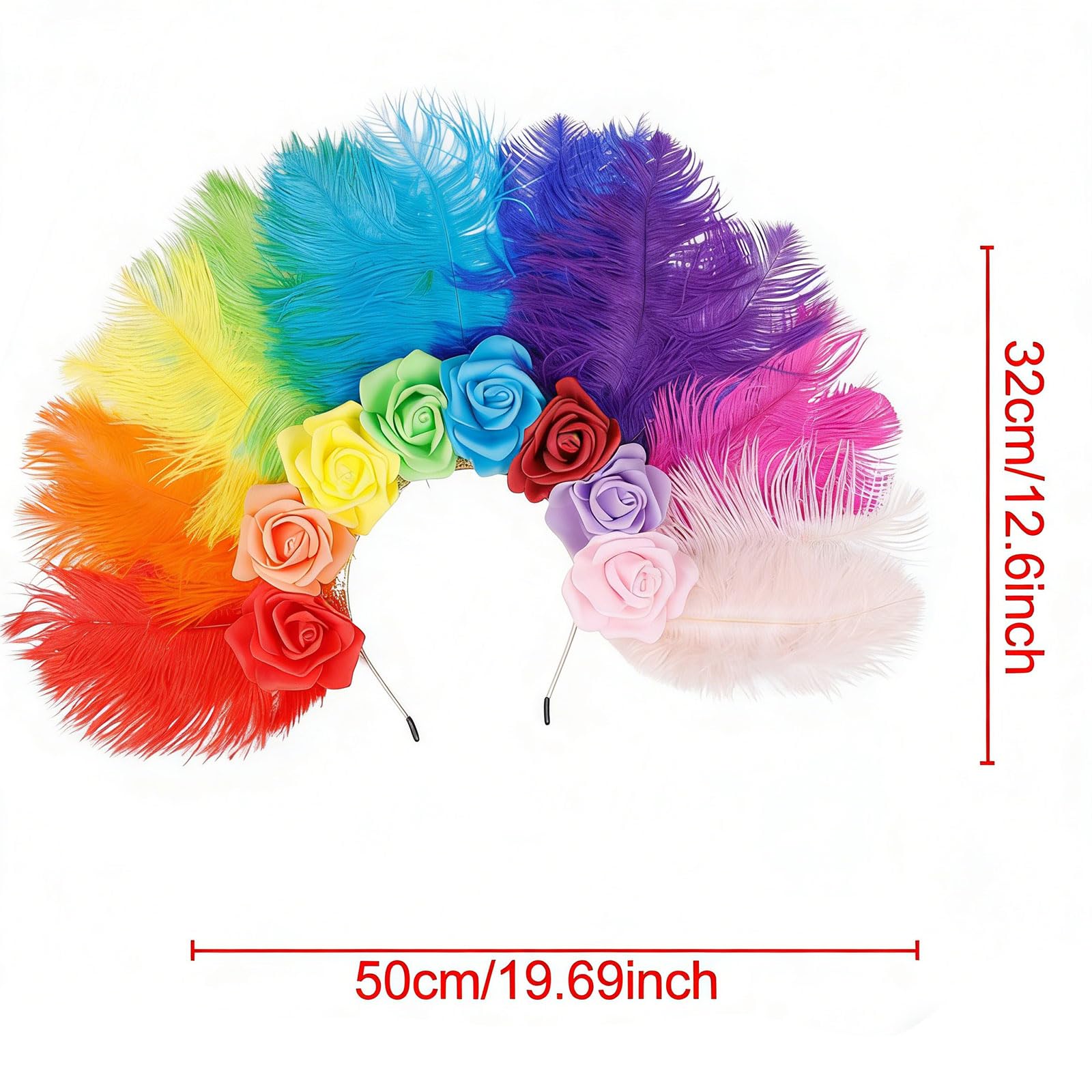 Fascia per capelli con fiori piumati, A | Accessorio per lo styling fasce per capelli con piume colorate per copricapi per feste carnevale per adulti